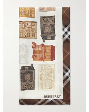 Burberry Printed Silk-Twill Scarf - Brown