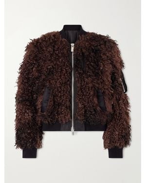 Sacai Plush Bomber Jacket - Brown
