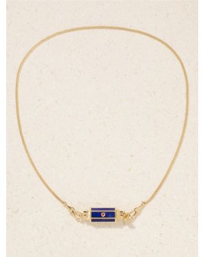 Marie Lichtenberg Baby Locket Kette Aus 18 Karat Mit Lapislazuli Und Rubinen - Natur