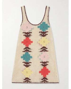 Alix Of Bohemia Tyler Daisy Crocheted Cotton Mini Dress - Multicolour