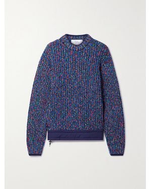 Aztech Mountain Shell-Trimmed Ribbed-Knit Jumper - Blue