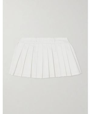 Frankie Shop Blake Pleated Denim Mini Skirt - White