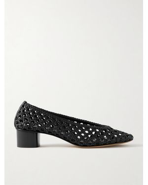 Le Monde Beryl Woven Leather Court Shoes - Black