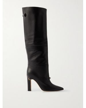 Jennifer Chamandi Eddie Leather Knee Boots - Black