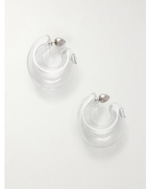 Alaïa Glass Hoop Earrings - White
