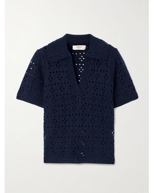 Sea Emile Pointelle-Knit Merino Wool-Blend Top - Blue
