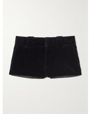 Chloé Tailored Velvet Mini Shorts Trousers - Black