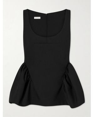 Dries Van Noten Caylo Crepe Peplum Top - Black