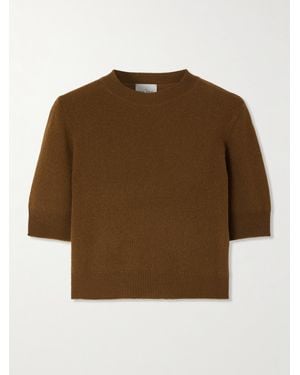 LeKasha Verkürzter, Kurzärmeliger Pullover Aus Biokaschmir - Braun
