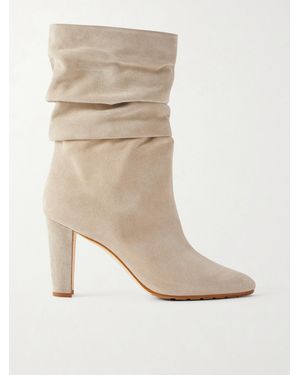 Manolo Blahnik Calassohi 90 Suede Knee Boots - Natural