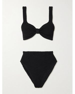 Hunza G Judy Bikini Aus Seersucker - Schwarz