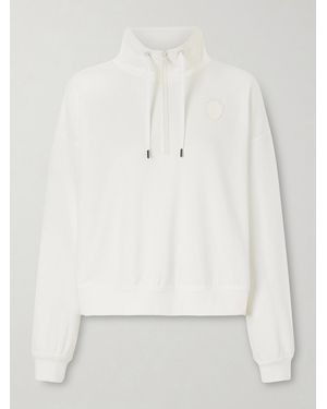 Brunello Cucinelli Appliquéd Cotton-Blend Piqué Sweatshirt - White
