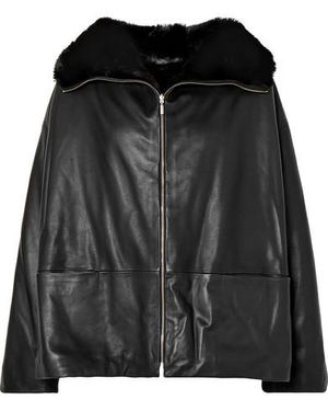 TOTEME Annecy Oversized Leather Jacket - Black