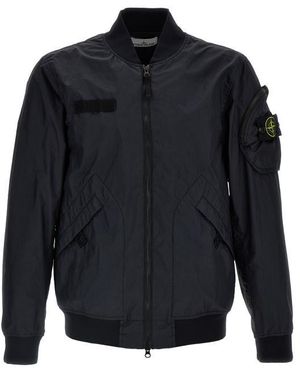 Stone Island Leather Jacket - Blue