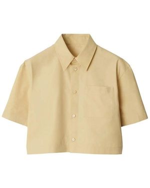 Burberry Cropped Cotton Shirt - Natural