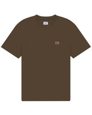 Tシャツ・カットソー C.P. COMPANY Men T Shirts 18CMTS256A110302W Brown C.P. Company logo-print T-shirt | Brown | FARFETCH