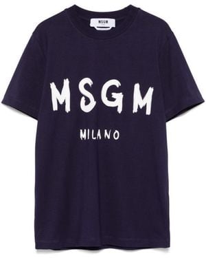 MSGM Short -Sleeved T -Shirt - Blue