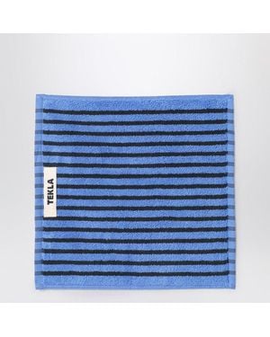 Tekla Light Bath Towel With Stripes 30X30 - Blue