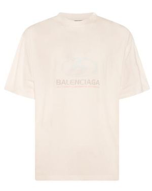 Balenciaga Short -Sleeved T -Shirt - Natural
