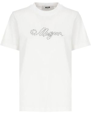 MSGM Short -Sleeved T -Shirt - White