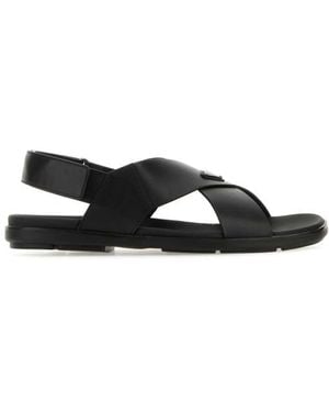 Prada Leather Sandals - Black