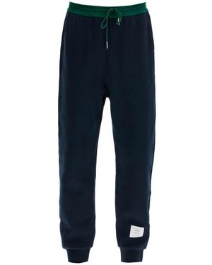 パンツ THOM BROWNE Dark Blue Cotton Joggers Classic Loopback 4 Bar Sweatpants | Thom Browne