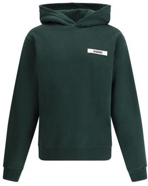 パーカー・フーディ Jacquemus Relaxed Fit Black Hoodie With Drawstring Jacquemus Man Sweatshirt Black Size Xxl Organic Cotton