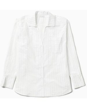 1989 STUDIO Striped L/S Shirt Dress - White