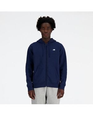 New Balance Sport Essentials Logo French Terry Full Zip - Blue