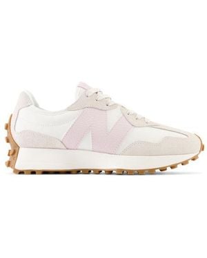 New Balance 327 In Grey Suede/mesh - White