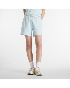 New Balance Donna Athletics French Terry Short - Blu