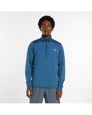 New Balance Rc Essential Heat Grid 1/2 Zip - Blue