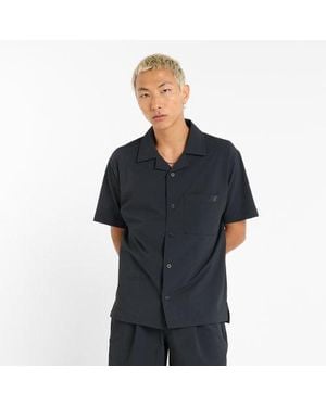 New Balance Seersucker Button Up Short Sleeve - Black