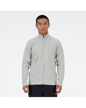 New Balance Tech Knit Full Zip In Grey Poly Knit