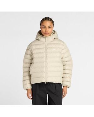 New Balance Sport Essentials Hooded Puffer Jacket - Natural