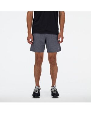 New Balance Hombre Sport Essentials Heathertech Short 7" En, Poly Knit, Talla - Azul