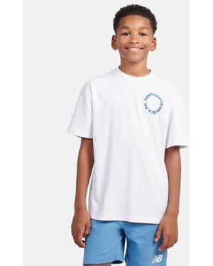 New Balance Boys Circular Logo Graphic T-Shirt - White