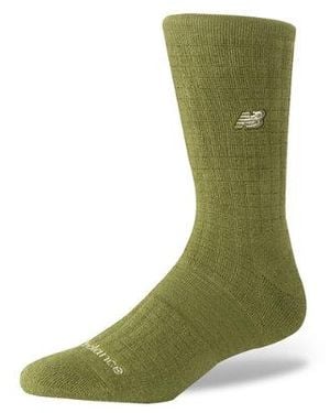 New Balance Active Heavyweight Waffle Knit Crew 1 Pair En, Poliéster, Talla - Verde