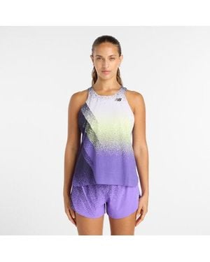 New Balance Race Day Ultra Light Printed Singlet - Purple
