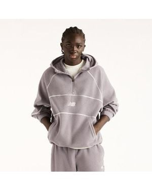 New Balance Trackside Polar Fleece Hoodie - Brown