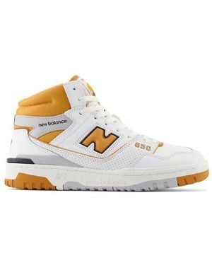 New Balance 650 In White/brown/grey Leather