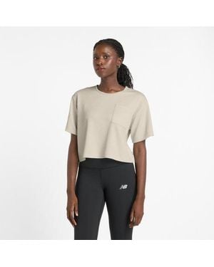 New Balance Donna Novelty Rib T-Shirt - Neutro