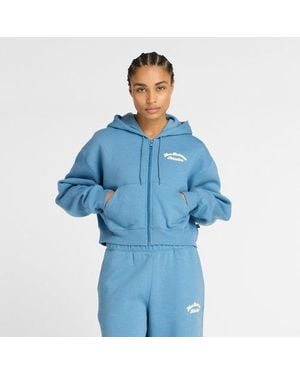 New Balance Linear Heritage Fleece Full Zip - Blue