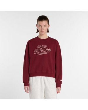 New Balance Donna Athletics Legacy Crew - Rosso
