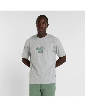 New Balance Uomo Heritage Graphic T-Shirt, Cotone, Taglia - Grigio