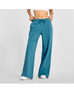 New Balance Donna Fleece Wide Leg Pant, Poly Fleece, Taglia - Blu