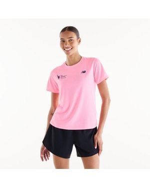 New Balance Nyc Marathon Rc Essential Finisher T-Shirt - Pink