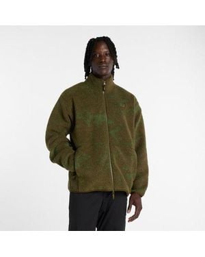 New Balance High Pile Printed Jacket - Green