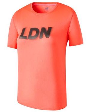 New Balance Donna London Edition Athletics T-Shirt, Maglia Di Poliestere, Taglia - Rosa
