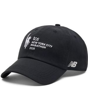 New Balance Nyc Marathon 6 Panel Performance Cap - Black